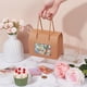 thumbnail image 3 of Paquete de 20 bolsas de regalo de papel kraft con base, 15 x 9 x 12 cm (5,9 x 3,5 x 4,7 pulgadas), caja BurlyWood para cupcakes y galletas con ventana transparente y asa, 3 of 6