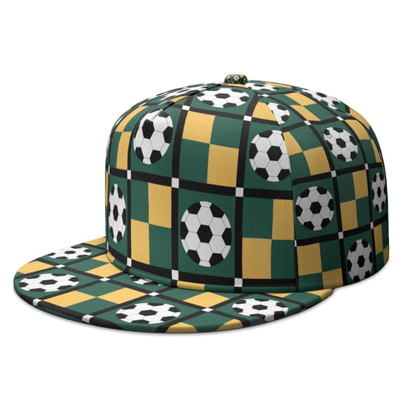 Play Ball Hat – Football Basketball Print Flat Bill Snapback for Kids Teens, Team Player Wear