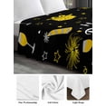 thumbnail image 5 of King Size Flat Sheet Only, Happy Birthday Soft Brushed Microfiber Bed Sheets, Yellow Cake Birthday Gifts Balloon Black Hotel Quality Breathable Bedding Top Sheet, Easy Care, 105"x98", 5 of 9