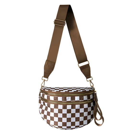 GASTROPOD Crossbody Bag for Women, Checkered Bum Bag Checkered Handbags Wallets Oversized Slouchy Belt Bag Bum Bags for Women Crossbody