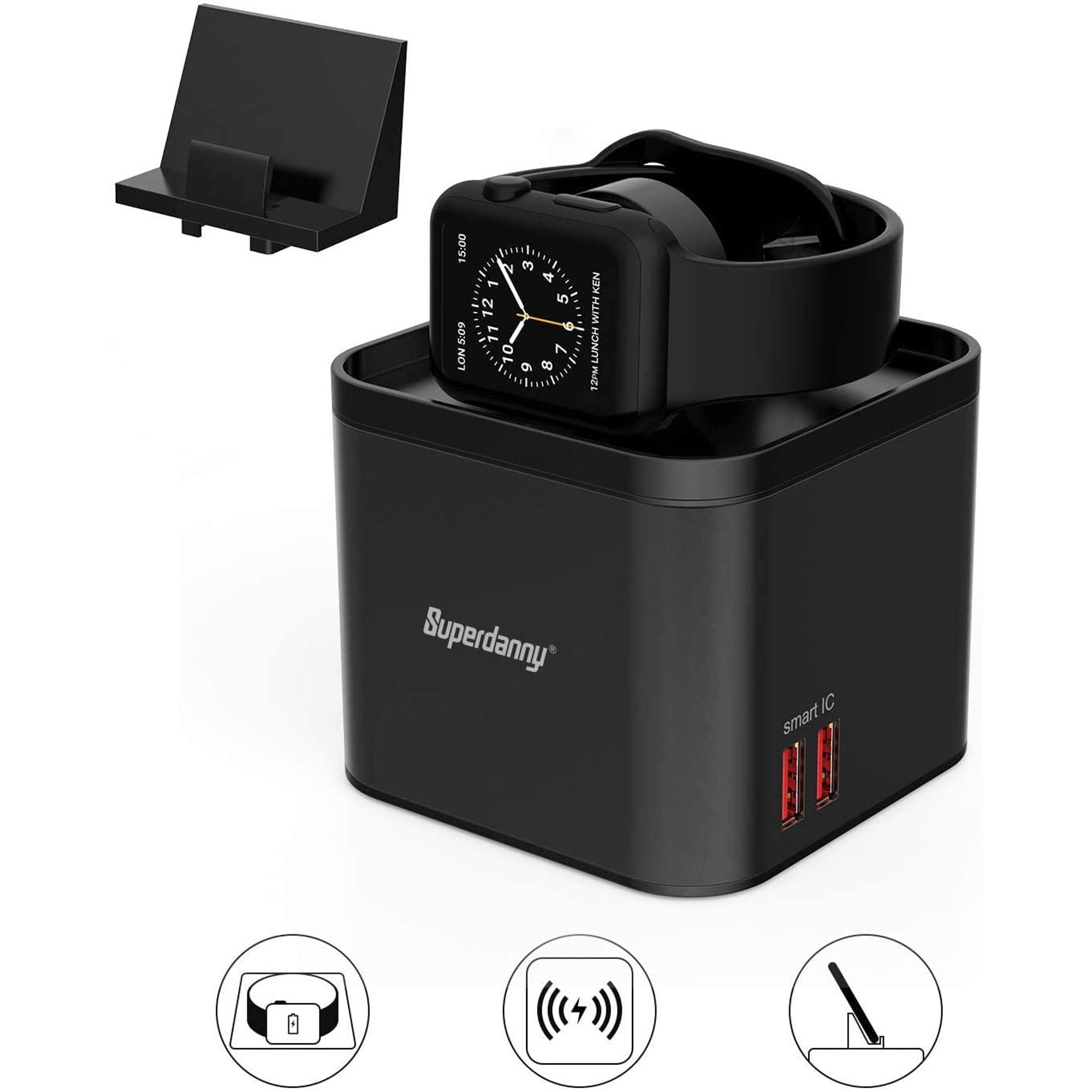 Superdanny 5 Port Usb Charging Station With Wireless Pad Phone Holder Charger Stand Compatible With Apple Watch Walmart Canada