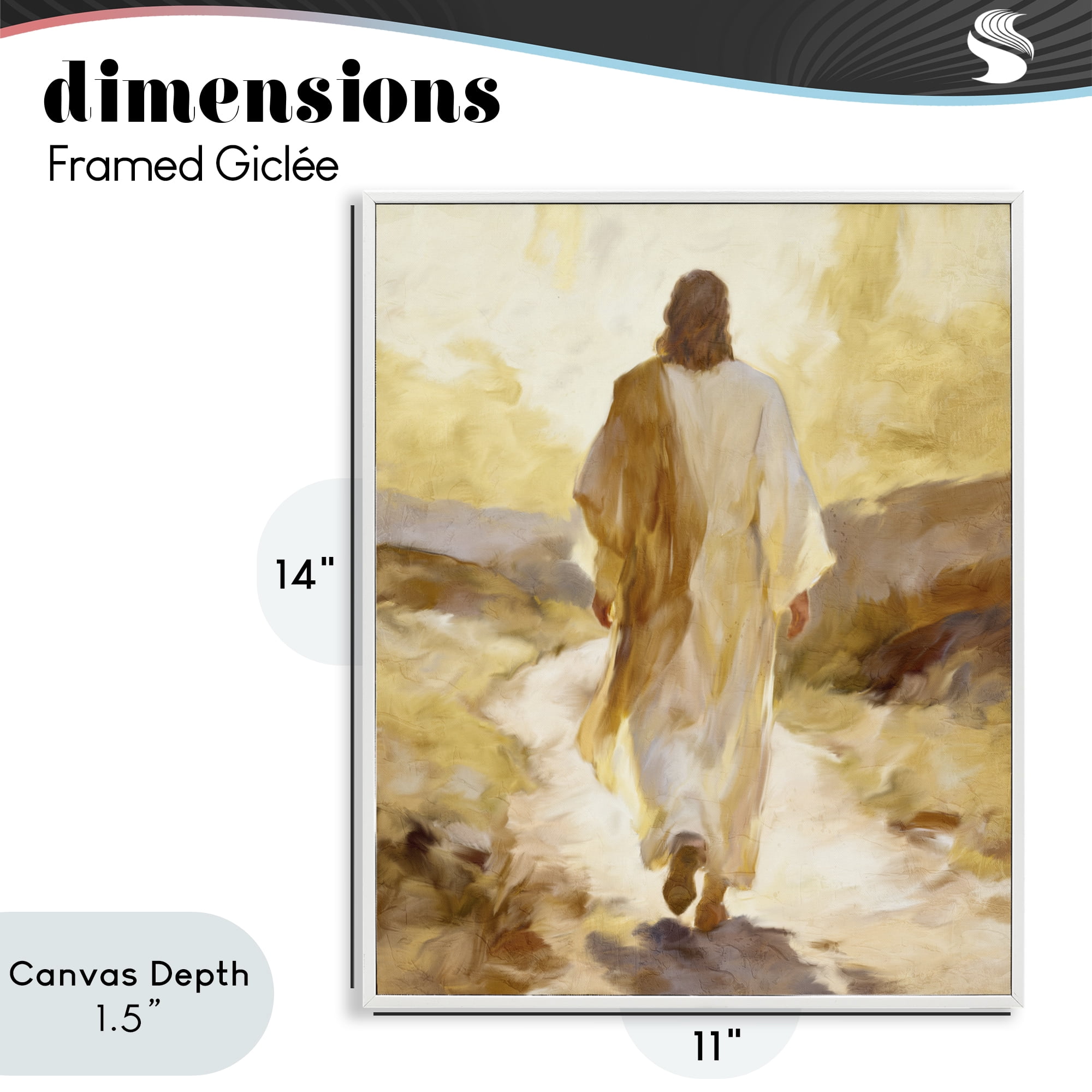 Stupell Industries Walk By Faith Sunset White Framed Giclee Art, design by Kim Allen