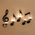 thumbnail image 3 of 4 Pcs Music Note Wall Sconce, Music Note Candle Holder, Treble Clef Wall Decor Vintage Art Musical Note-Style Candle Holders, Hanging Wall Signs Music Theme Wall Decors for Home Living Room, 3 of 7