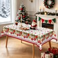 thumbnail image 3 of Christmas Holly Garland Rectangle Tablecloth,60x102 Inch,Stain‑Resistant Table Cover for Holiday Family Gathering, 3 of 7