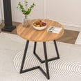 thumbnail image 2 of VECELO 35.4" Round Dining Table, Small Kitchen Table with Sturdy Metal Base, Dining Room Table for 2 to 4 Person, Walnut, 2 of 7