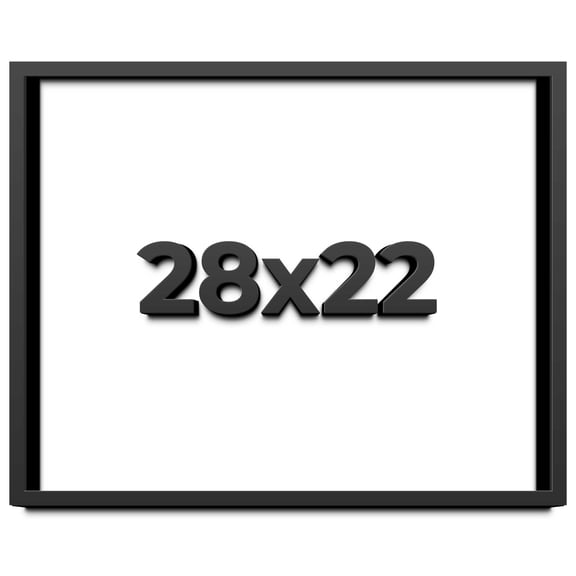 28x22 Shadow Box Frame Black | 1 inches Deep Real Wood Contemporary Shadowbox Display Frame | UV