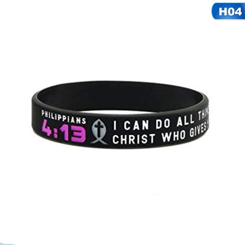 Riapawel Silicone Wristbands Bracelet for Men Women, Bible Verses Faith ...