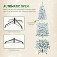 thumbnail image 4 of HOMCOM 6ft Prelit Artificial Pencil Christmas Tree, Snow Flocked Slim Xmas Tree with Warm White LED Lights - Green, 4 of 7