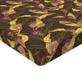 thumbnail image 4 of Ambesonne Plum Flowers Fitted Sheet, Vintage Dreamy Floral, King Size, Mustard Purple Umber, 4 of 5
