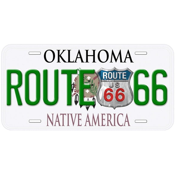 Oklahoma Route 66 Novelty Car Auto License Plate