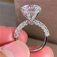 thumbnail image 2 of 2CT Round Cut Simulated Diamond Solitaire Women's Engagement Ring 14K White Gold Plated, 2 of 4