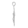 thumbnail image 2 of Auriga 925 Sterling Silver Rhodium-Plated Polished Budded Crucifix Cross Pendant for Women, 2 of 6