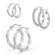 thumbnail image 1 of Small Classic Twisted Cubic Zirconia Cartilage Earrings ClickTop Hoop Earrings Sets (13mm, 15mm, 20mm), 1 of 5