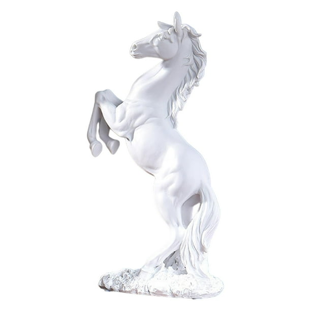 Estatua de caballo, figura de animal, artesanía, adorno moderno, adorno, animal coleccionable Blanco