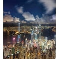 thumbnail image 3 of Ambesonne Scenery Duvet Cover Sets, Night View Hong Kong, 2-Twin, Navy White, 3 of 4