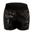 thumbnail image 3 of IDALL Golf Shorts Women Womens Bermuda Shorts Sparkly Shorts Wide Leg Shorts for Women Plus Size Bike Shorts Sequin Shorts for Women High Waist Black One Size, 3 of 3