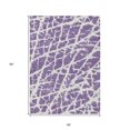 thumbnail image 3 of 5' X 8' Purple and White Abstract Washable Non Skid Indoor Outdoor Area Rug, 3 of 3