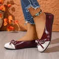 thumbnail image 6 of Miluxas Women's Bow Tie Fashion Dress Slip On Shoes Round Toe Ballet Flat Wine 5.5(36), 6 of 9