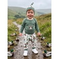 thumbnail image 4 of Baby Boy Fall Outfits Long Sleeve Romper with Duck Print Pants Hat Set, 4 of 9