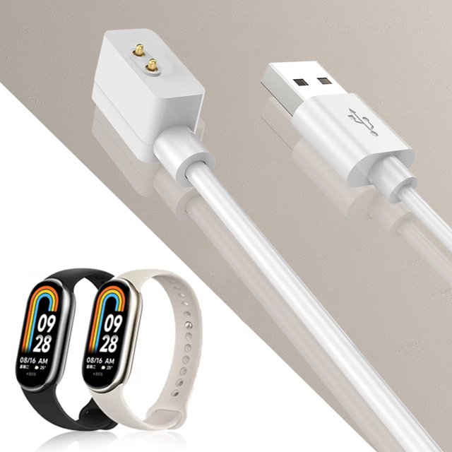 Cargador magnético USB Reloj de pulsera Cable cargador para Xiaomi Mi Band 8 (Blanco 1m)