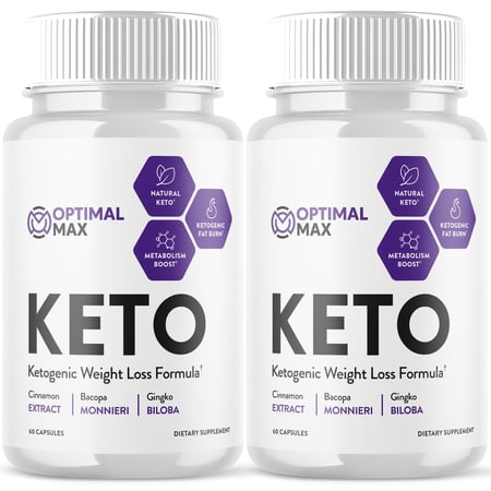 Optimal Max Keto - Ketogenic Weight Loss Formula - Energy & Focus Boosting Dietary Supplements for Weight Management & Metabolism - Advanced Fat Burn Ketones Pills - 120 Capsules (2 Pack)