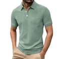 thumbnail image 2 of Betivan Men's Solid Color Lapel Half Button Short Sleeve Top Casual Shirt Breathable Blouse Modern Simple for Street Life Office Daily Leisure, 2 of 8