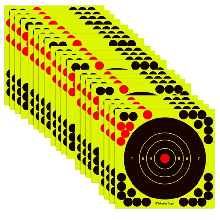 100 Pack 8 Paper Targets for Shooting - Splatter Paper Target with Cover-Up Patches - Highly Visible&Self-Adhesive - Suitable for Pistol Airsoft Bb Gun Rifle