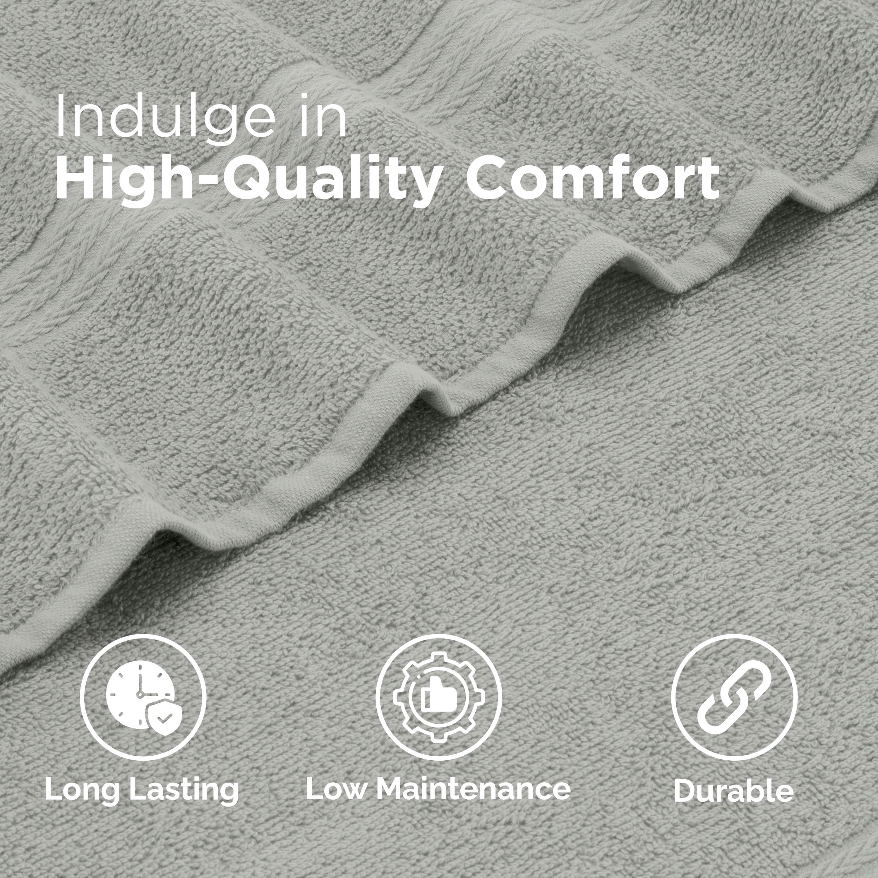 Martex Easy Living 6-Piece Cotton Towel Set, Soft & Quick-Dry Towels, Grey