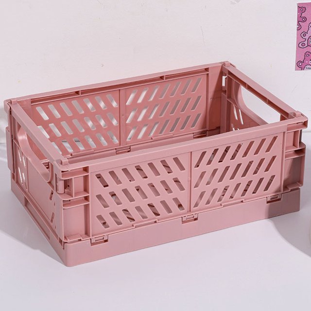Caja de cestas de almacenamiento organizadoras de 5 colores, cesta de escritorio plegable para estudiantes, cinta de papelería, contenedor plegable de plástico, caja de almacenamiento Tan Jianjun unisex