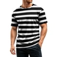 thumbnail image 5 of Mfakffe Men T Shirts Crewneck Striped T-Shirt Soft Elastic Tees Summer Beach Casual Tops, 5 of 5