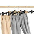 thumbnail image 2 of Unique Bargains 2 Pcs Pants Hanger with Clips Wooden Circle Hook Garment Hanger Black, 2 of 5