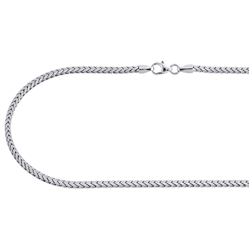 10K White Gold Solid Franco Box Chain Closed Link 2.25 Necklace 22 Inches