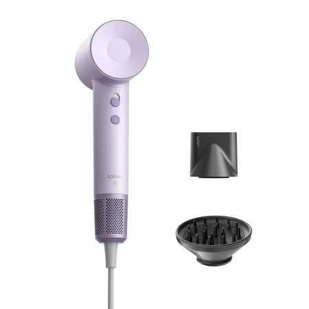Laifen SE Special Hair Dryer, 105,000 RPM High Speed Motor & 200 Million Negative Ions, with Magnetic Nozzle (Purple，Polycarbonate)