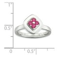 thumbnail image 4 of White Sterling Silver Ring Band Stackable Ruby, Lab Created Round Red, 4 of 4
