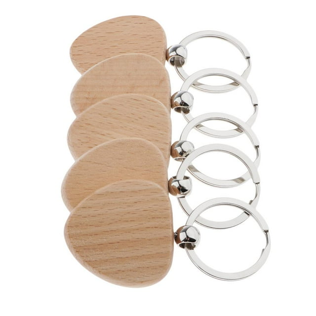 5 etiquetas de madera en blanco con grabado suave para llaveros hechos a mano. corazón 37x35mm