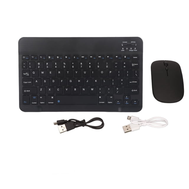 Teclado inalámbrico ratón 2,4G Bluetooth modo Dual recargable portátil externo silencioso 10 pulgadas negro teclado ratón Combo