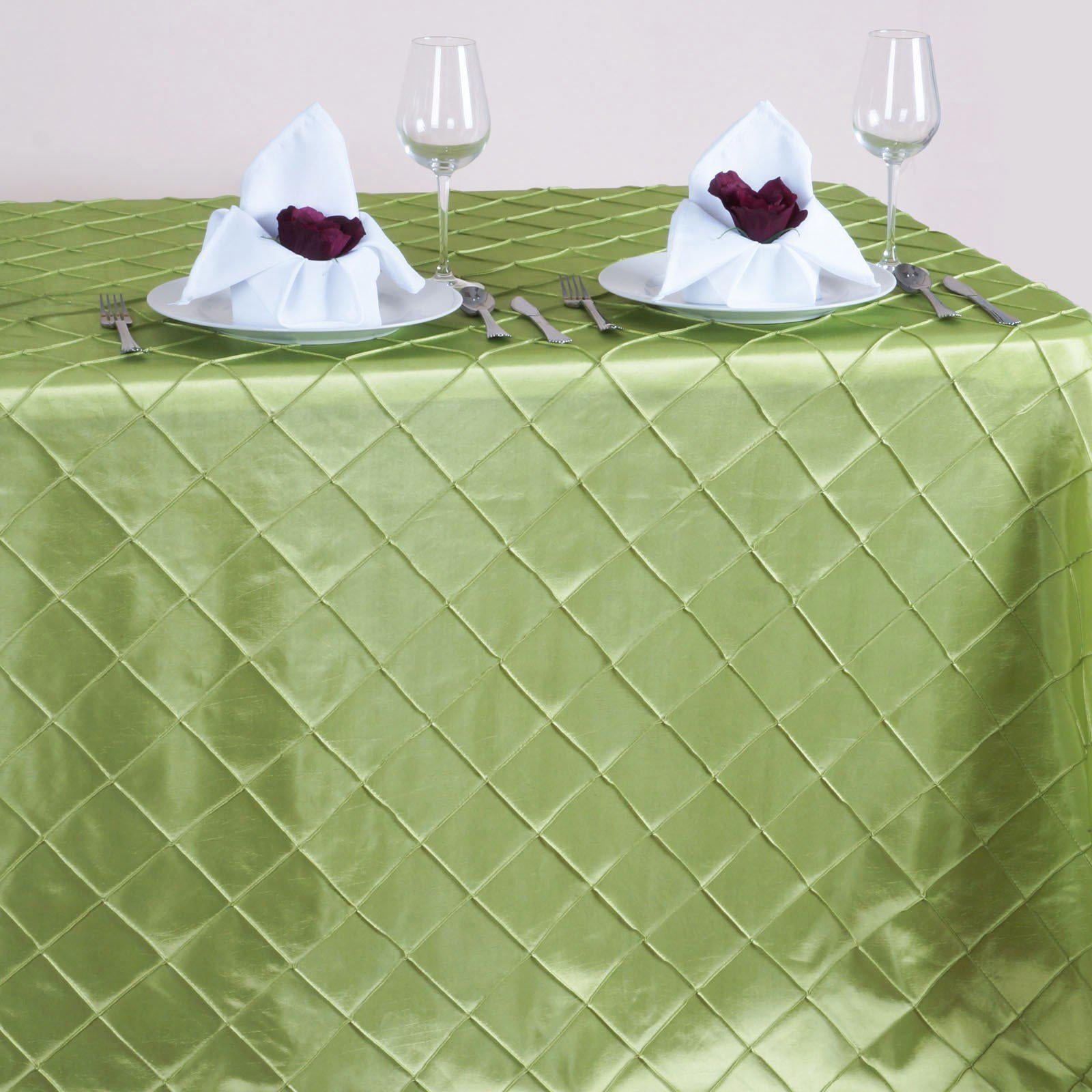 90" x 156" Apple Green Taffeta Pintuck Rectangular Tablecloth - Walmart.com