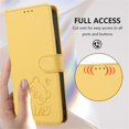 thumbnail image 4 of Wallet Leather Case For Samsung Galaxy S25 5G 6.2",with Card Holder,wristband, Shockproof Kickstand Embossed Love Cat Phone Case,Yellow,For Galaxy S25 (5G), 4 of 8