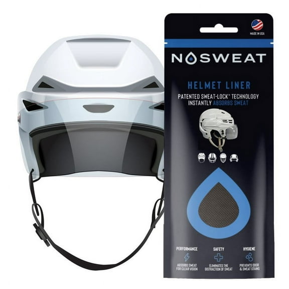 Ice Hockey Helmet Sweat Liners  - 6 Pack Sweatbands Reduce Visor Fog by NoSweat - Made in the USA