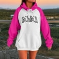 thumbnail image 2 of QQAMB Oversized Sweatshirts for Women Mama Letter Printed Drawstring Fall Winter Trendy Hoodies Sweatshirts with Pocket Hot Pink XL, 2 of 4