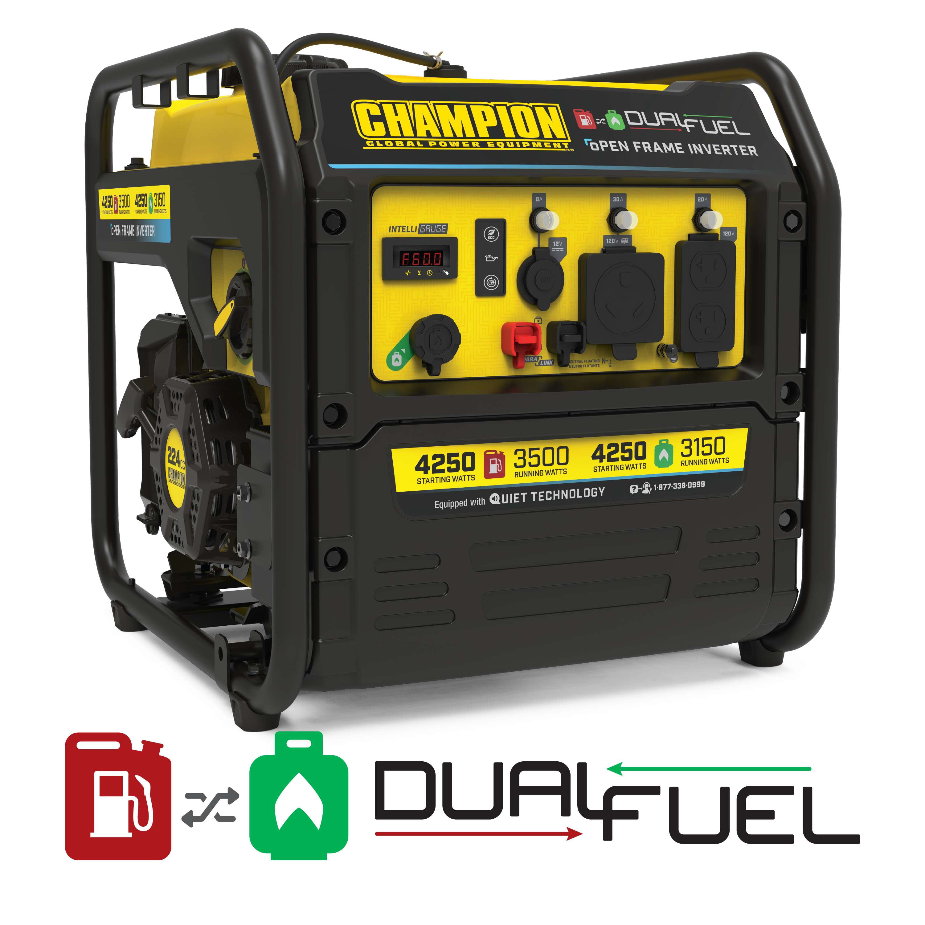 Champion Power Equipment 3400-Watt Dual Fuel (Gasoline