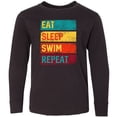 thumbnail image 3 of Inktastic Swimming Eat Sleep Swim Repeat Long Sleeve Youth T-Shirt, 3 of 5