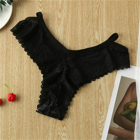 

Lingerie for Women Women S Essentials Stretch Bikini Panty Lace Trim 3 Colors Comfy Underwear Black