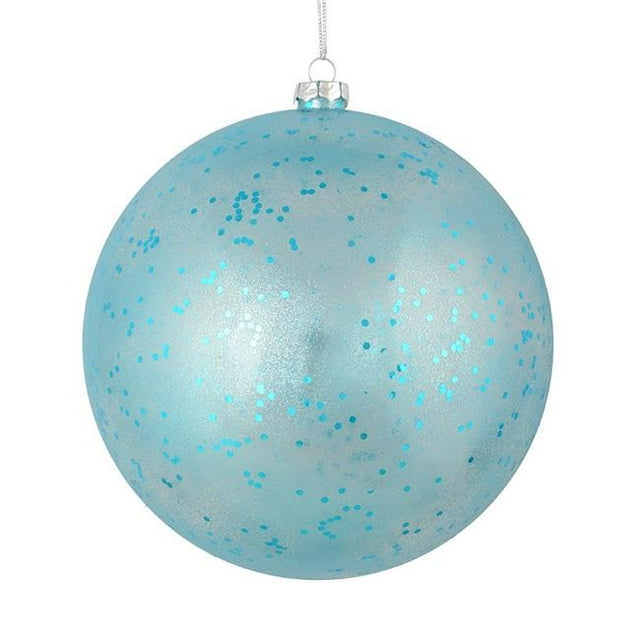 Vickerman N184232 Boule de Noël Bleu Bébé Pailletée Claire 4,75 Po. 4 par Sac