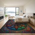 thumbnail image 3 of ODIKA 4'x6' Machine Washable Non-Slip Area Rug, Oriental Gold High Traffic Rug, Blue, 1010622, 3 of 7