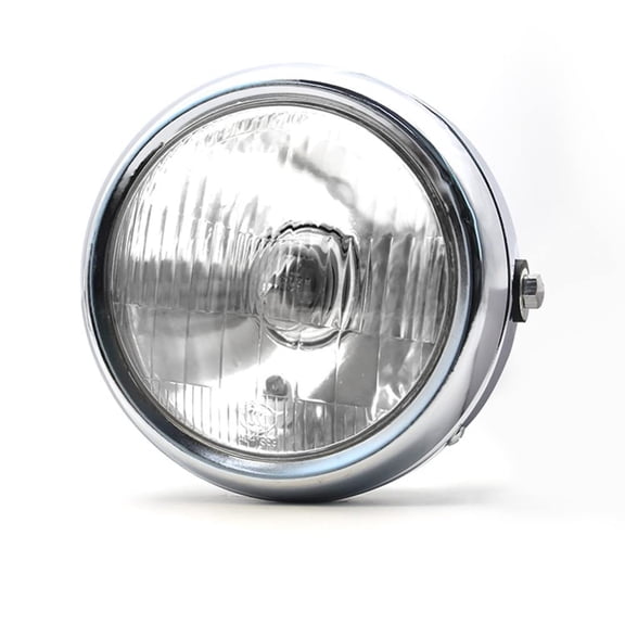 DSstyles 1Pc 5.75 Inch Round Motorcycle Headlight Retro Style, Super Bright LED Motorcycle Driving Light Round Front Headlamp 35W Motorbike Fog Light Universal