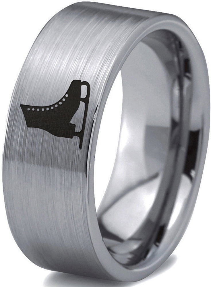 Zealot Jewelry Tungsten Ice Figure Skating Hockey Skate Band Ring 8mm