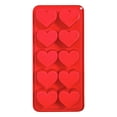 thumbnail image 5 of Hvmvliv Ice Trays 10-Compartments Heart-Shape Ice Molds Food Grade Silicone Household Refrigerator Easy-Release Ice Blocks Moulds Red, 5 of 6