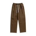 thumbnail image 2 of BSDJILFG 100% Cotton Pants for Men High Waist Fleece Sweatpants Loose Baggy Wide Leg Gym Workout Trouser,Sizes M-4XL, 2 of 4