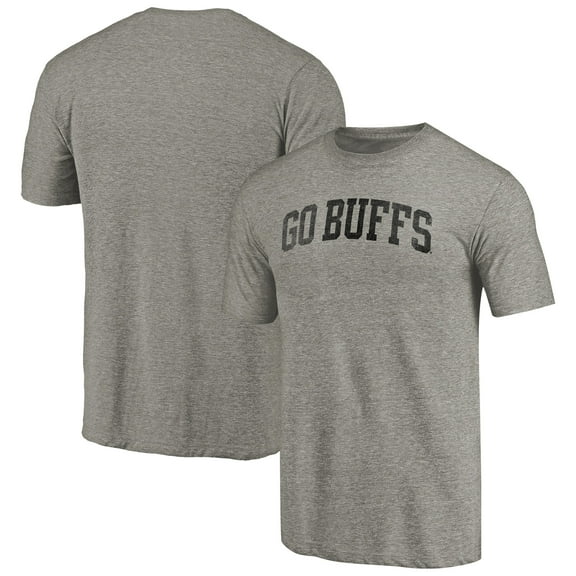 Men's Heathered Gray Colorado Buffaloes Arched Team Battle Cry Tri-Blend T-Shirt
